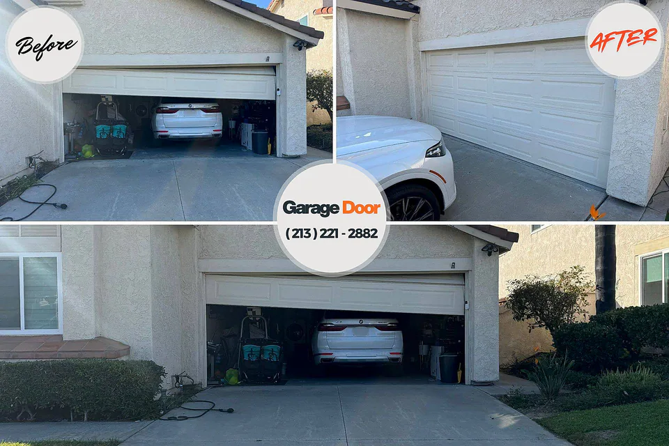 Before and after: garage door repair Kings Point, NY